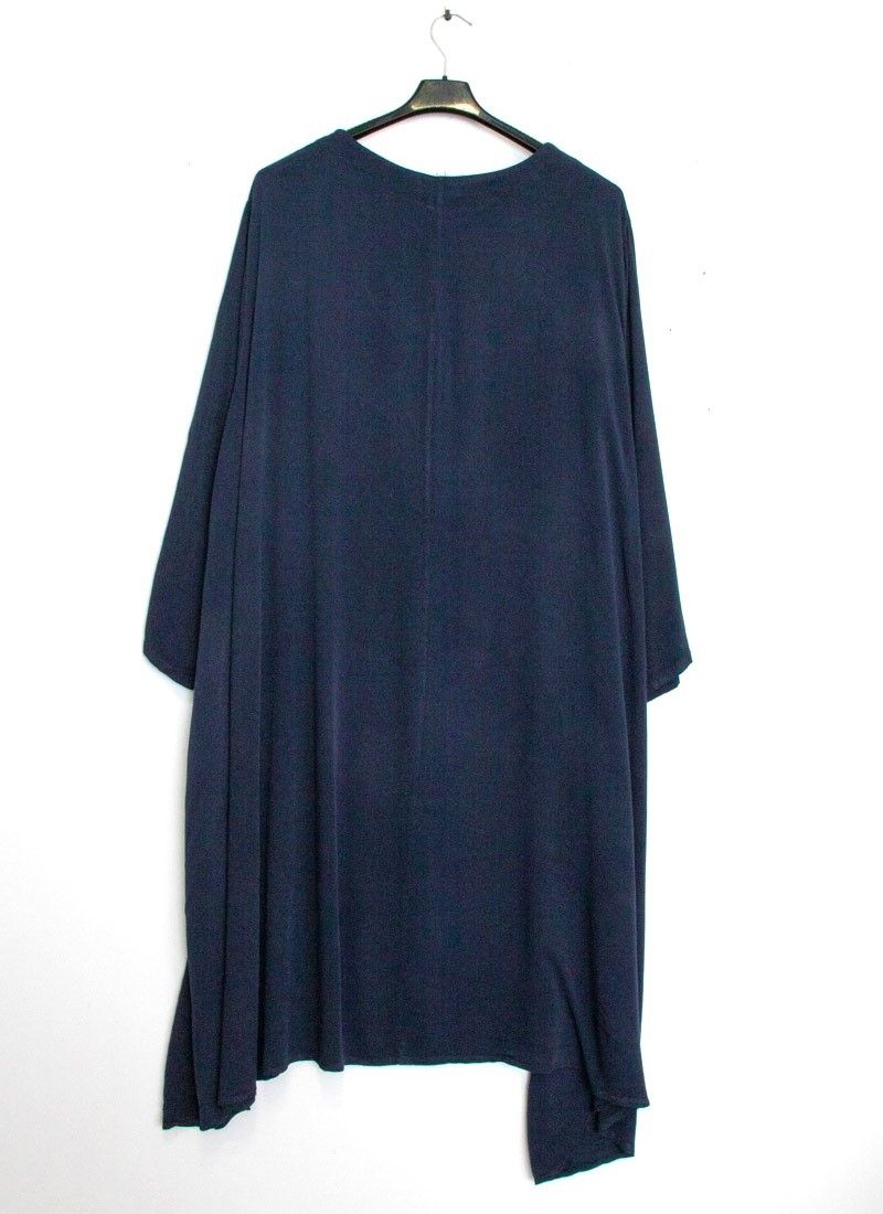 Plus size kjole m/side lomme (1618) NAVY