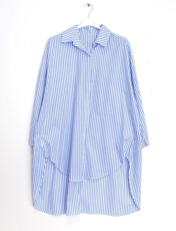 Plus size skjorte med striber (1631) LIGHT BLUE