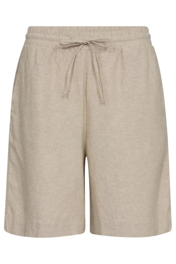 Freequent hør shorts (4168) SAND