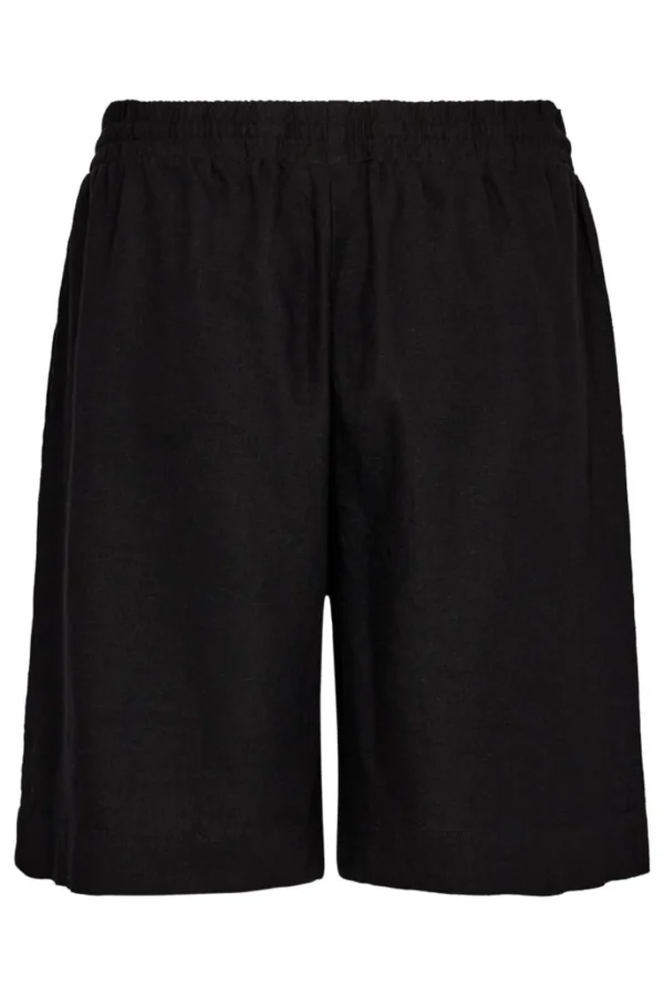 Freequent hør shorts (4168) SORT