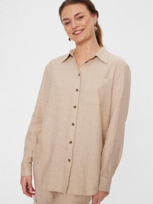 Freequent LAVA SH-SIMPLE skjorte (SAND MELANGE)