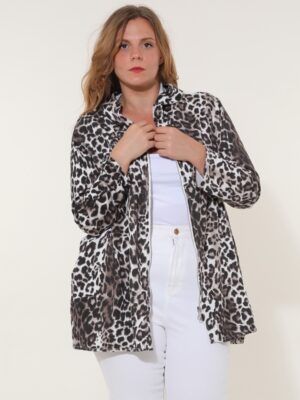 PLUS SIZE CARDIGAN PRINT (1576) HVID LEO