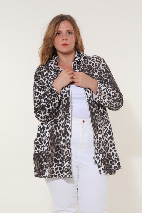 PLUS SIZE CARDIGAN PRINT (1576) HVID LEO