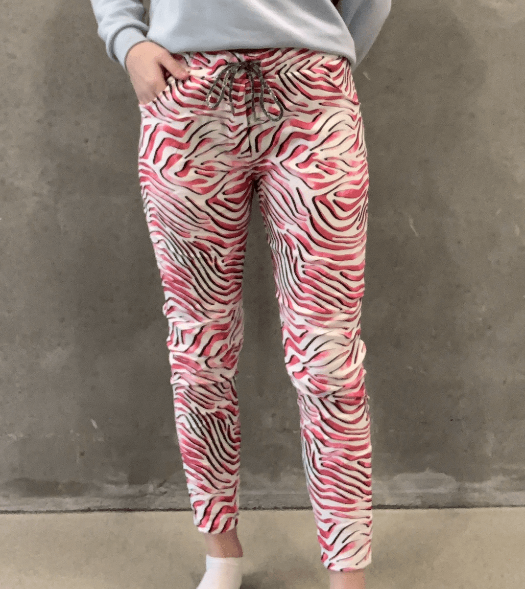 Bukser med og elastik print