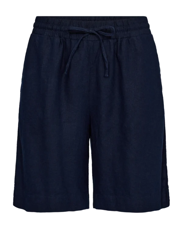 Freequent hør shorts (4168) NAVY