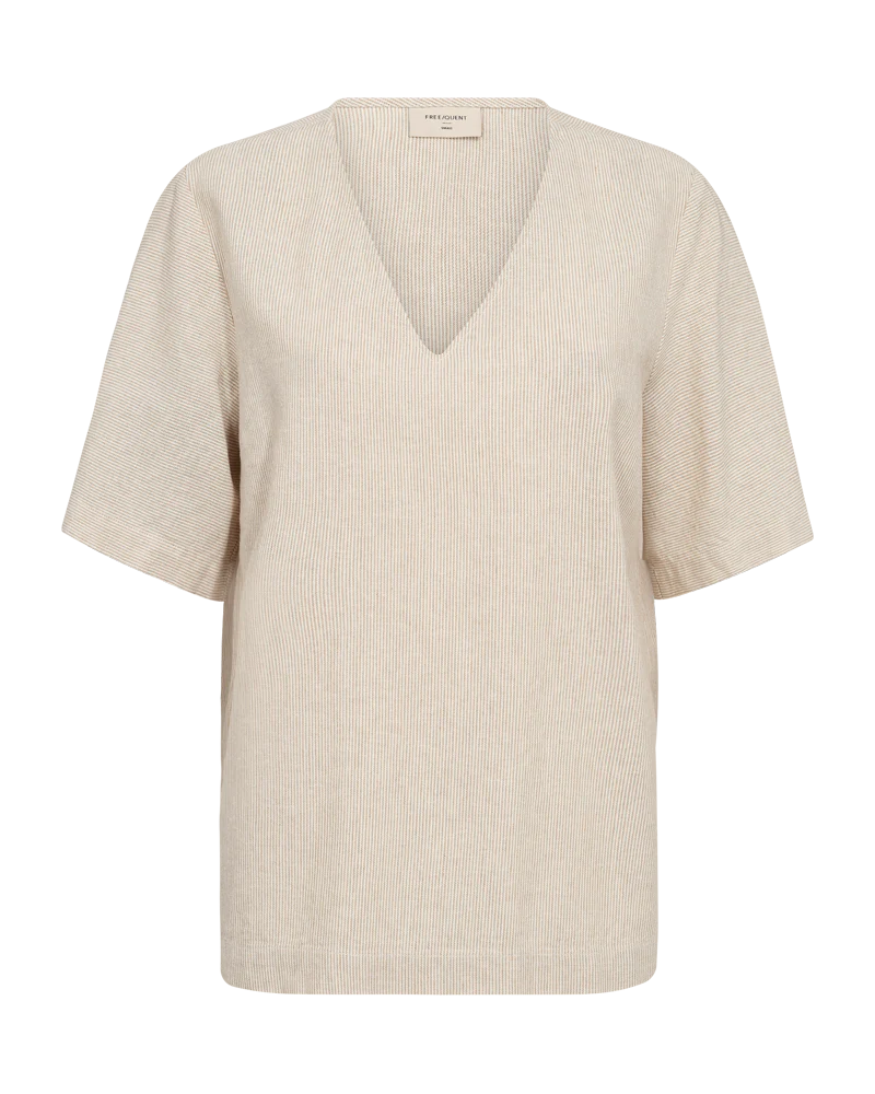 Freequent LAVA hør bluse (4306) simply taupe