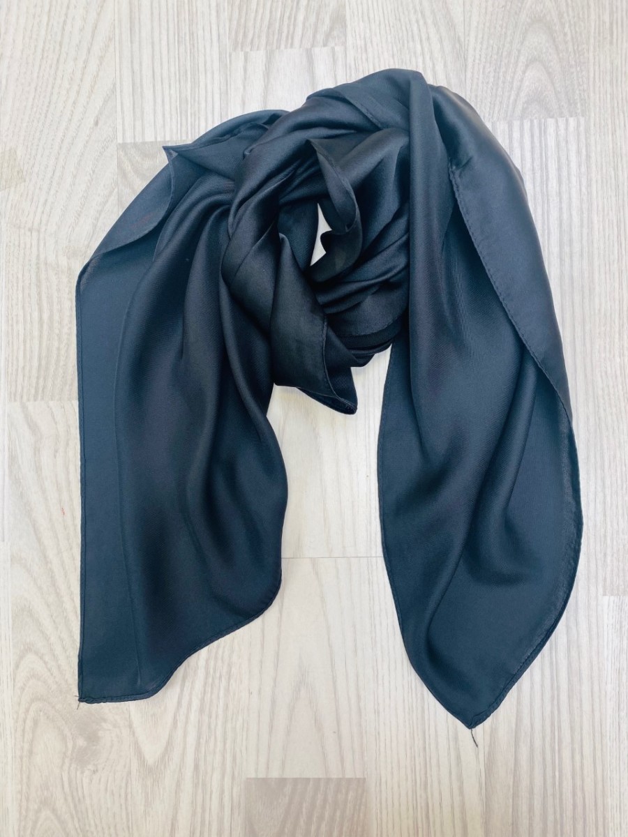 Flot sort dame silke look - Accessories online - Tørklæder