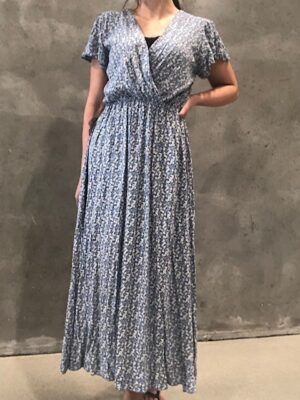 lang kjole med bindebånd