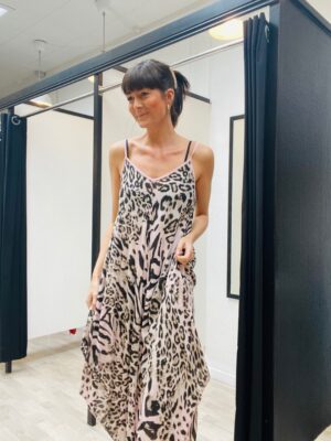 onesize leopard kjole med stropper